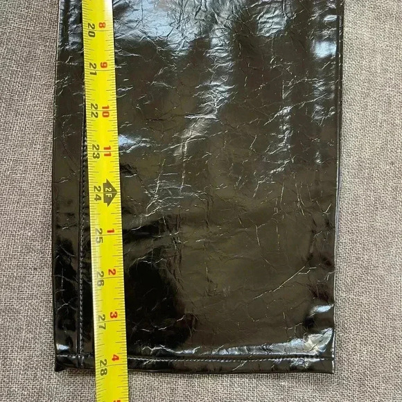 NWT Good American GC125T Women's Pants 8/29 Black Textured Fux Leather Goth - Picture 8 of 11